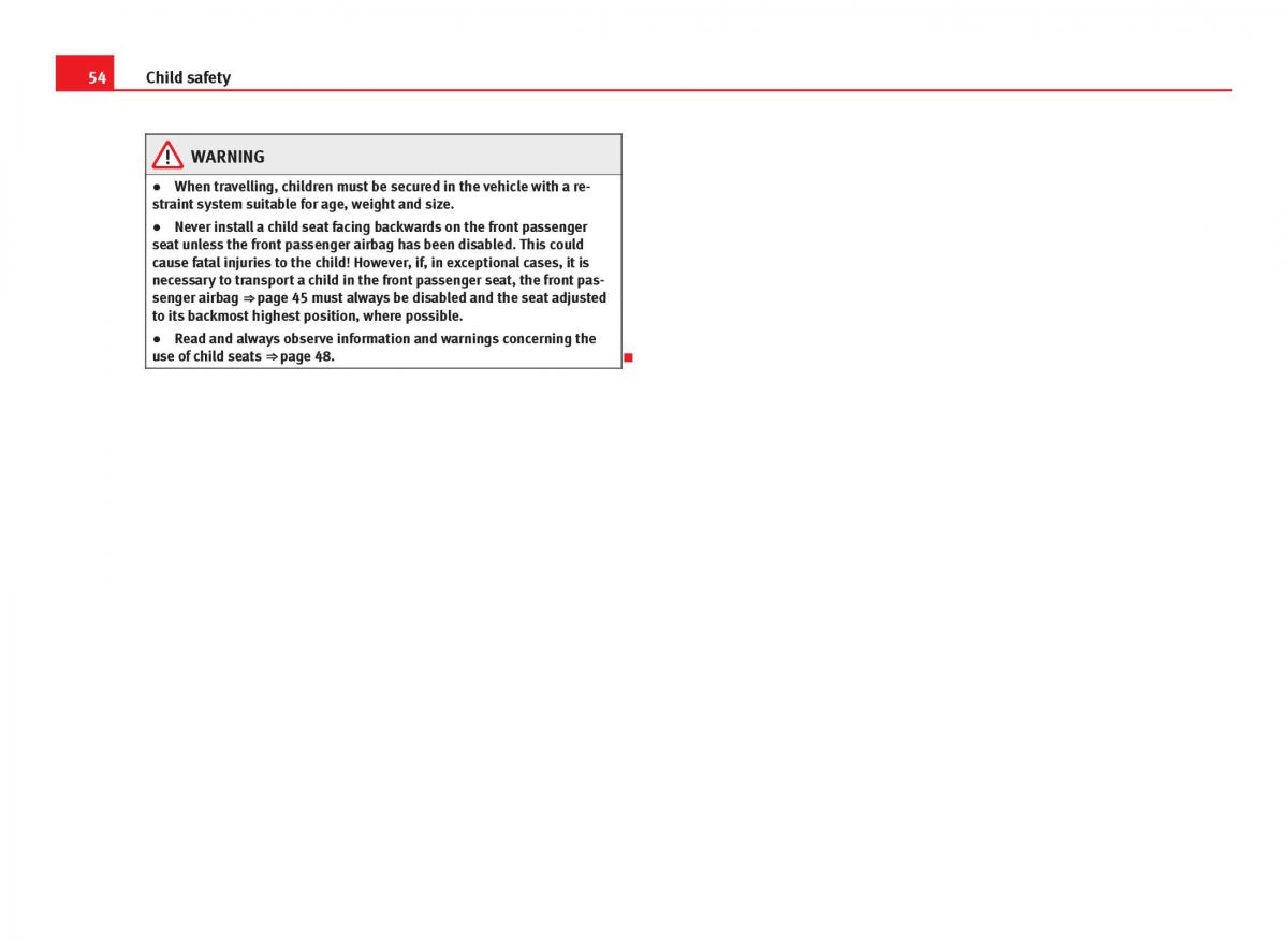 Seat Leon III 3 owners manual / page 56