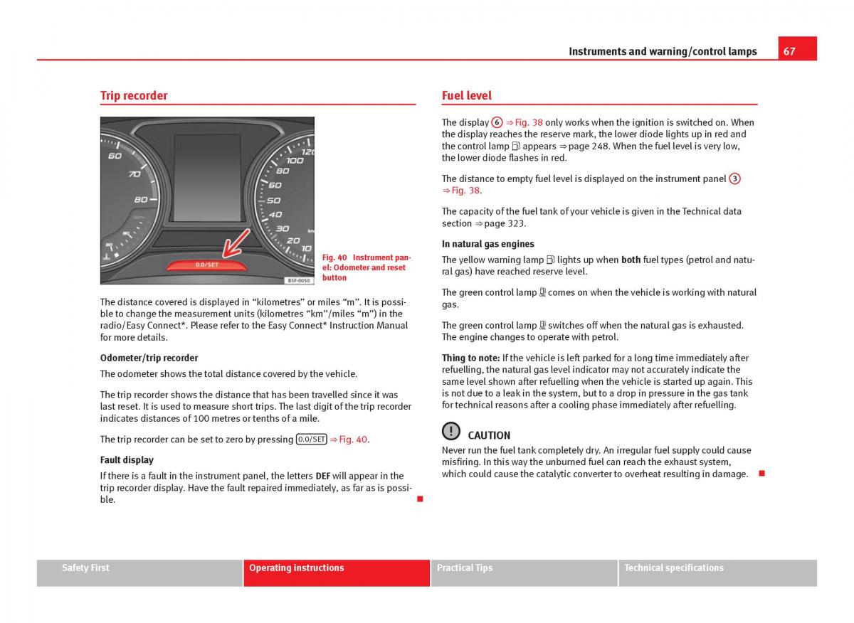 Seat Leon III 3 owners manual / page 69