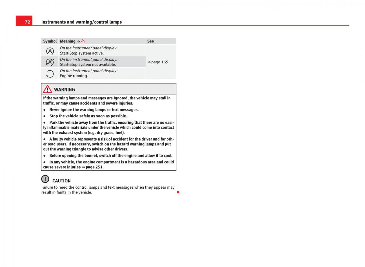 Seat Leon III 3 owners manual / page 74