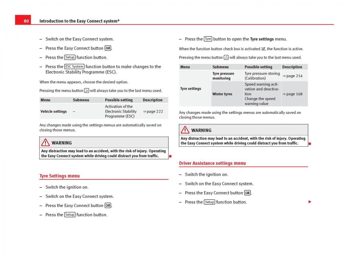 Seat Leon III 3 owners manual / page 82