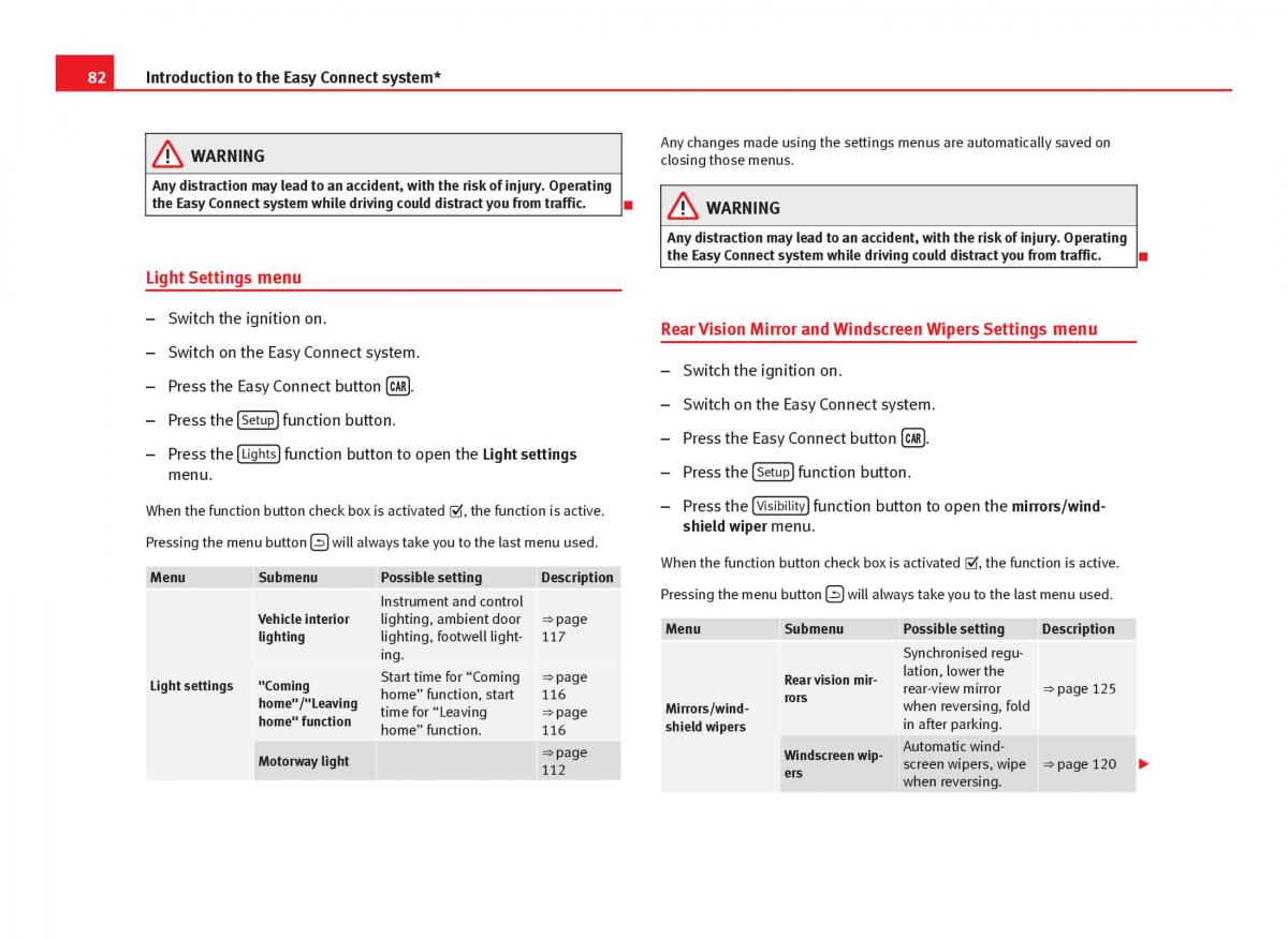 Seat Leon III 3 owners manual / page 84