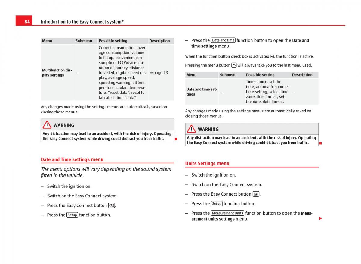 Seat Leon III 3 owners manual / page 86