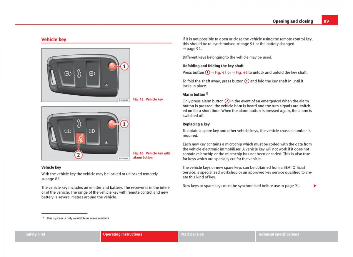 Seat Leon III 3 owners manual / page 91