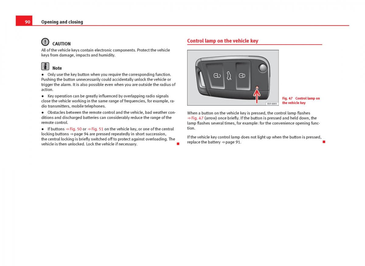 Seat Leon III 3 owners manual / page 92