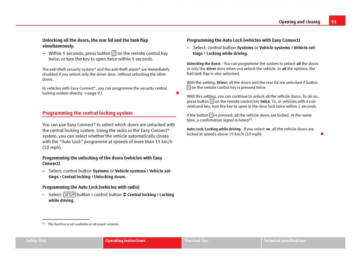 Seat Leon III 3 owners manual / page 95