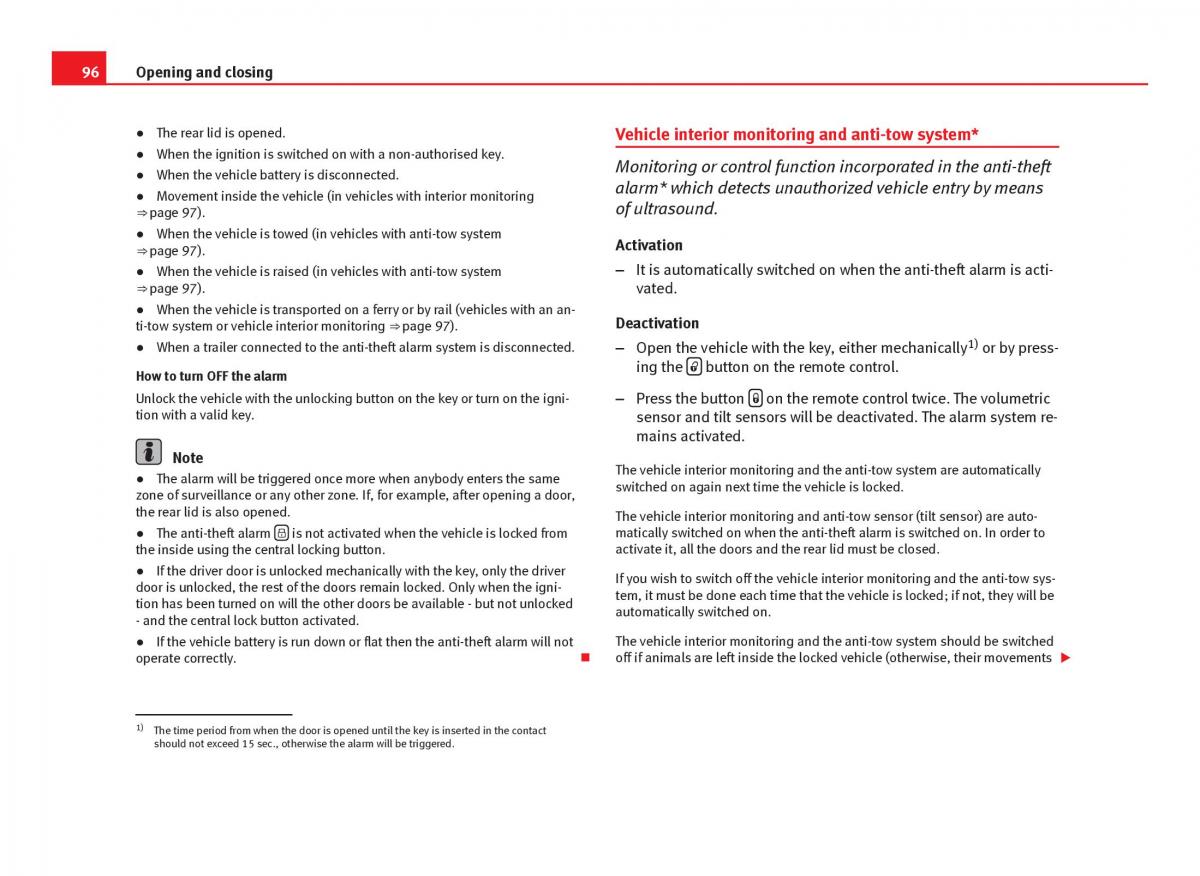 Seat Leon III 3 owners manual / page 98