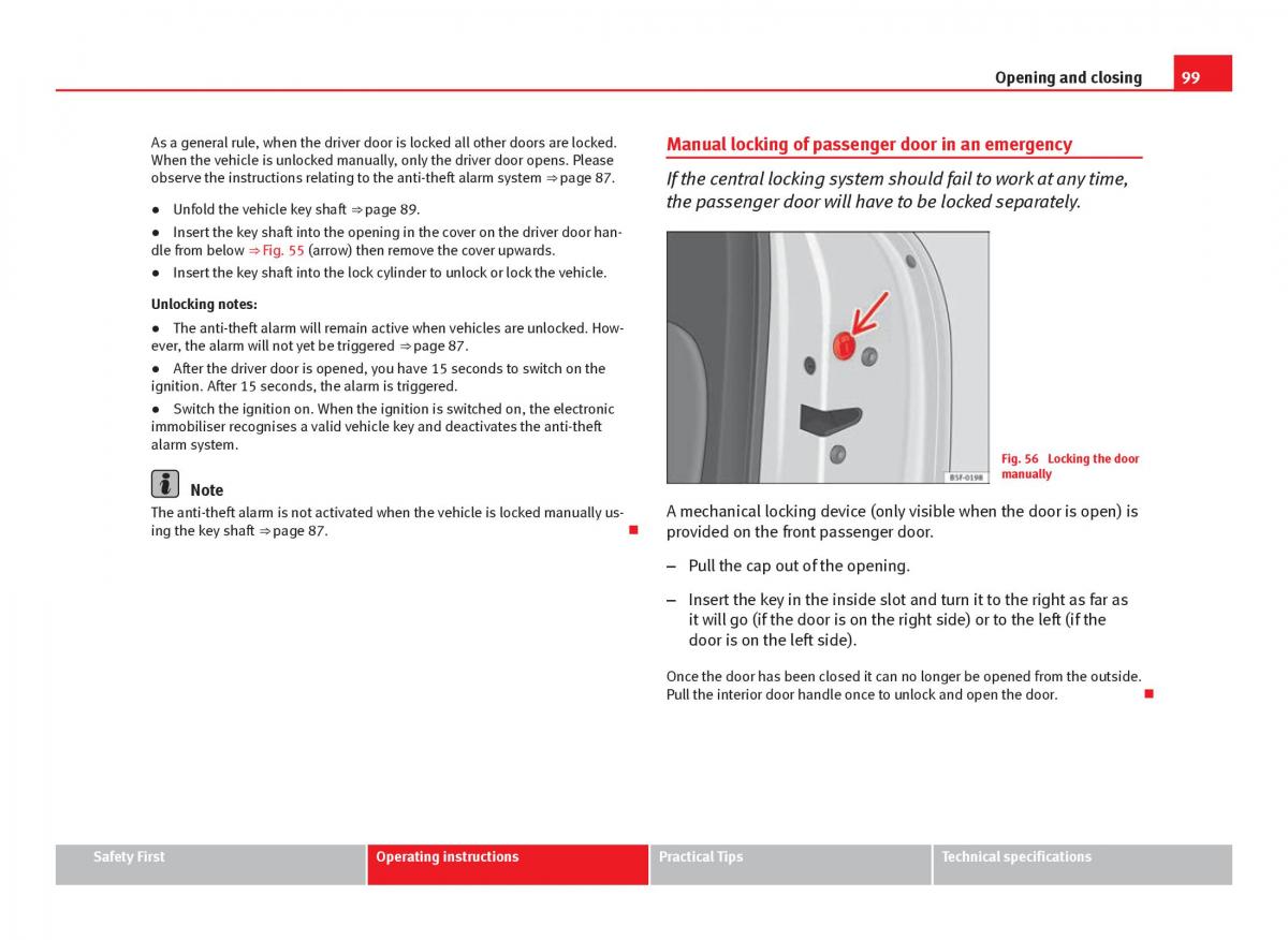 Seat Leon III 3 owners manual / page 101