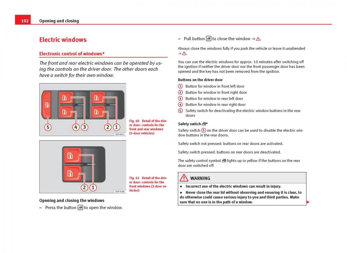 Seat Leon III 3 owners manual / page 104