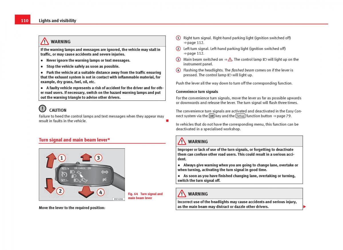 Seat Leon III 3 owners manual / page 112