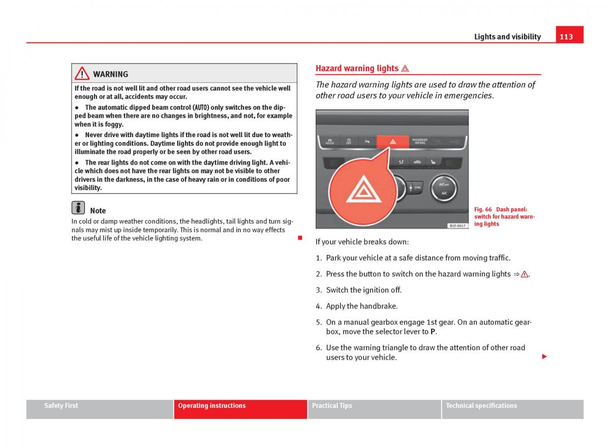 Seat Leon III 3 owners manual / page 115