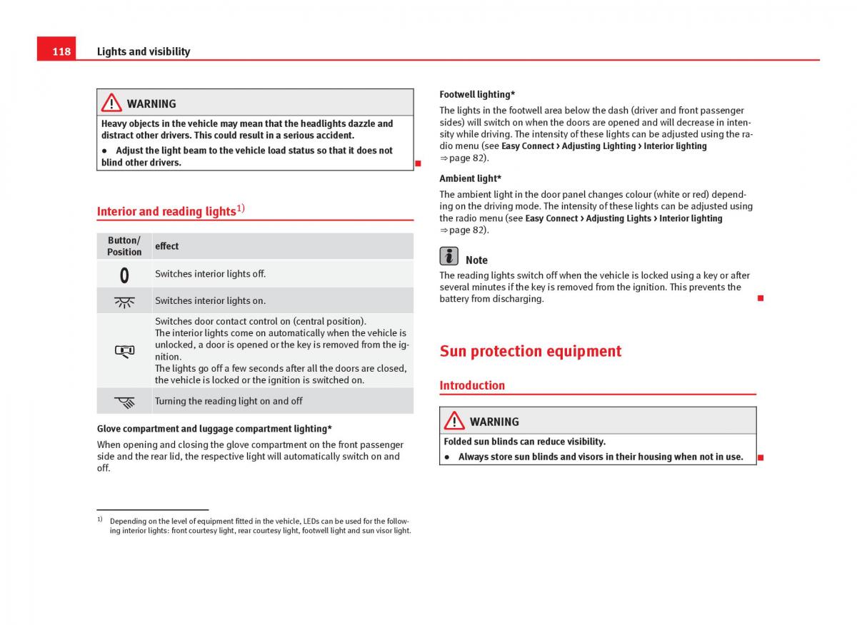 Seat Leon III 3 owners manual / page 120