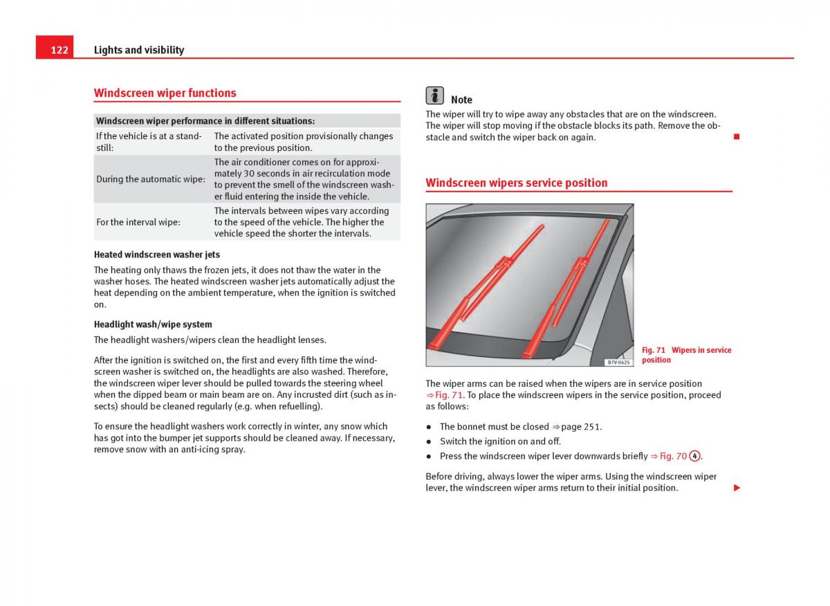 Seat Leon III 3 owners manual / page 124