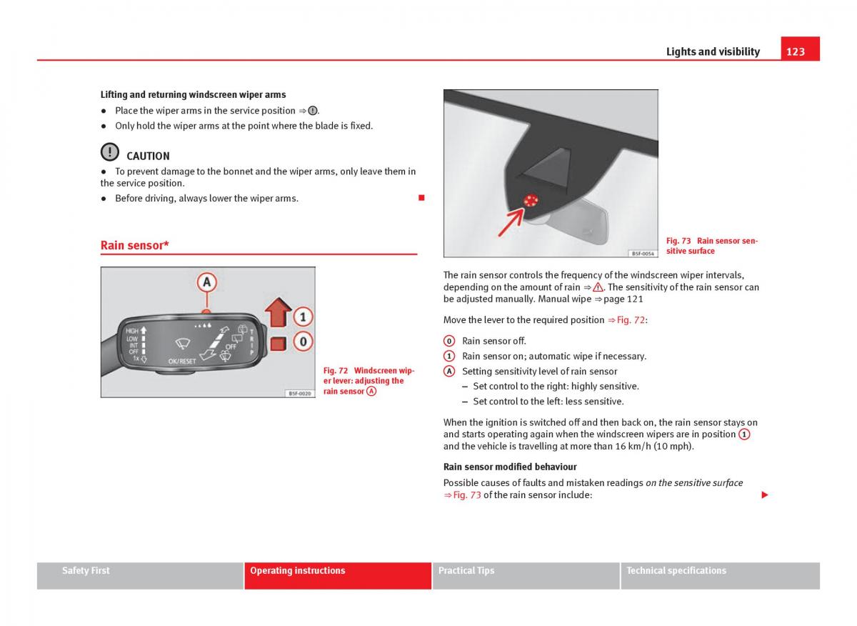 Seat Leon III 3 owners manual / page 125