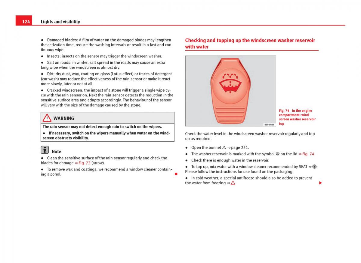 Seat Leon III 3 owners manual / page 126