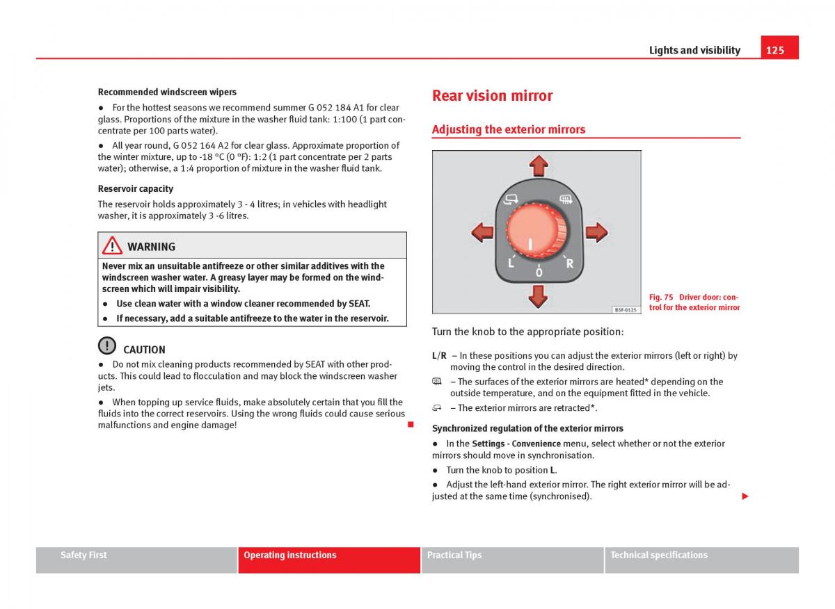 Seat Leon III 3 owners manual / page 127