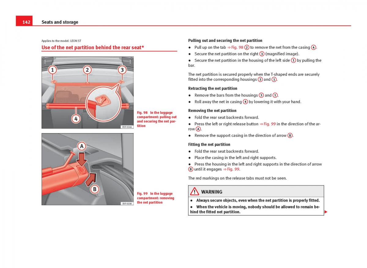 Seat Leon III 3 owners manual / page 144