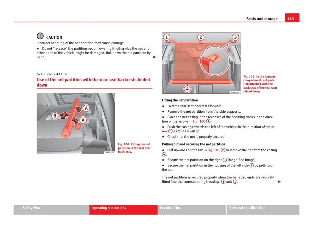 Seat Leon III 3 owners manual / page 145