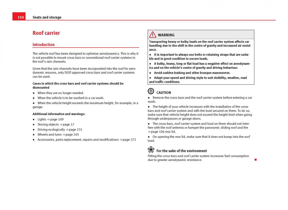 Seat Leon III 3 owners manual / page 152