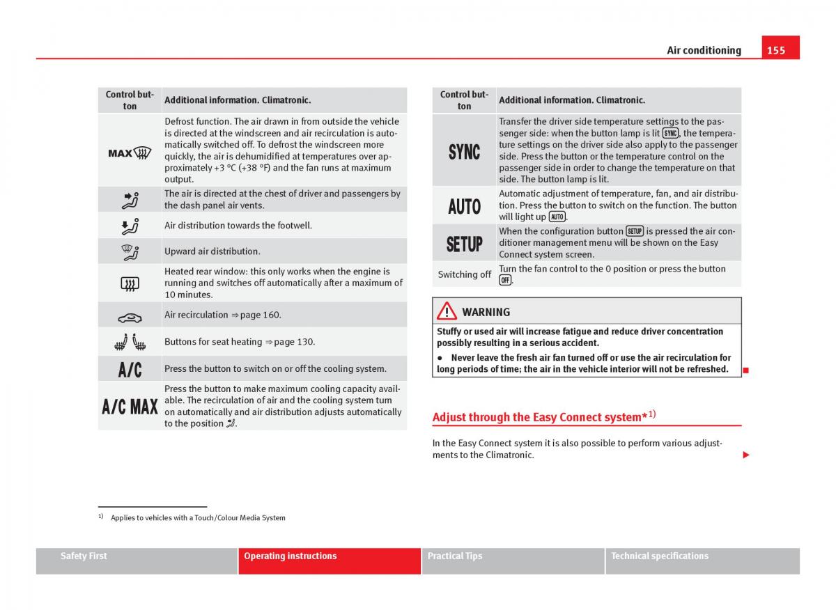 Seat Leon III 3 owners manual / page 157