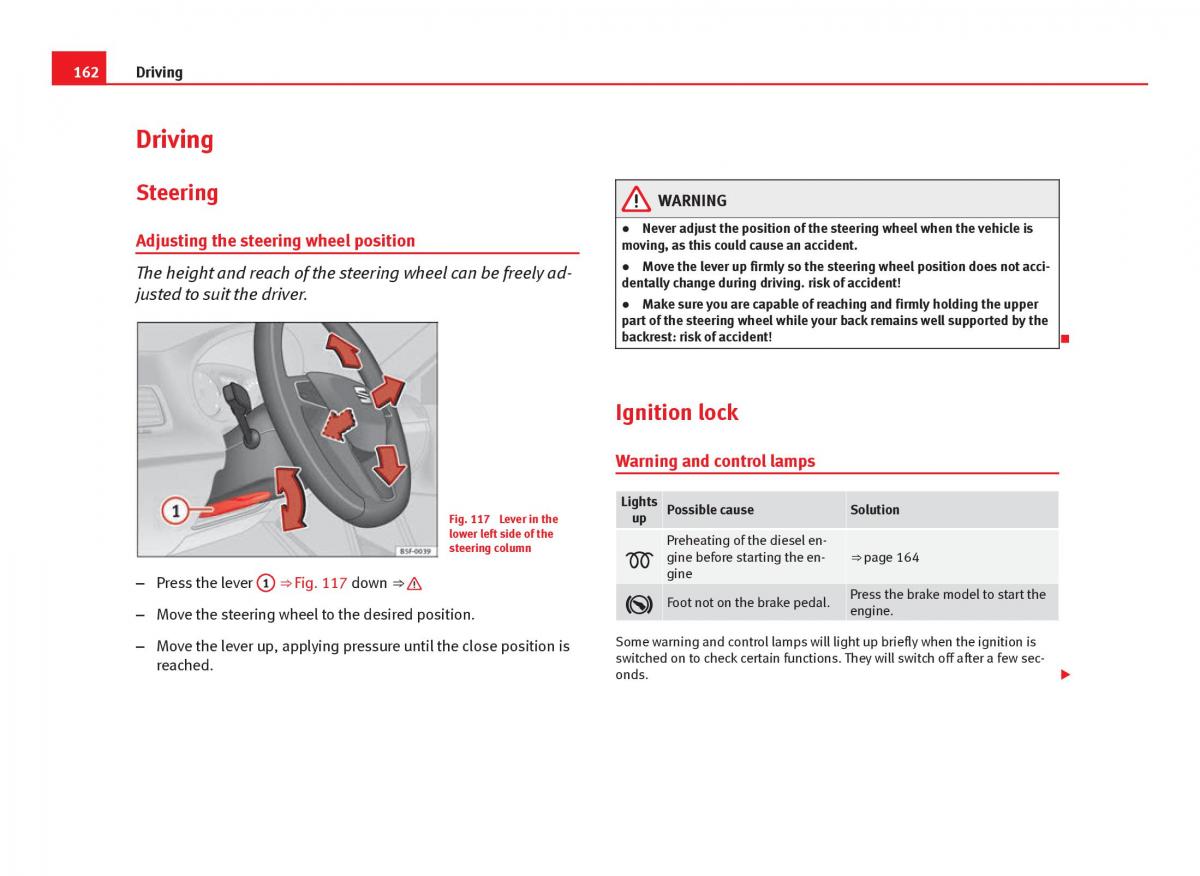 Seat Leon III 3 owners manual / page 164