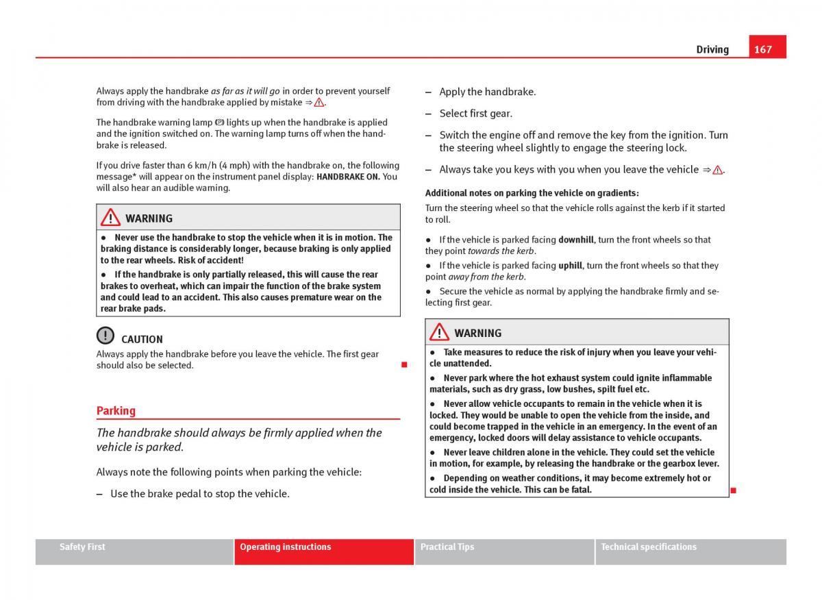 Seat Leon III 3 owners manual / page 169