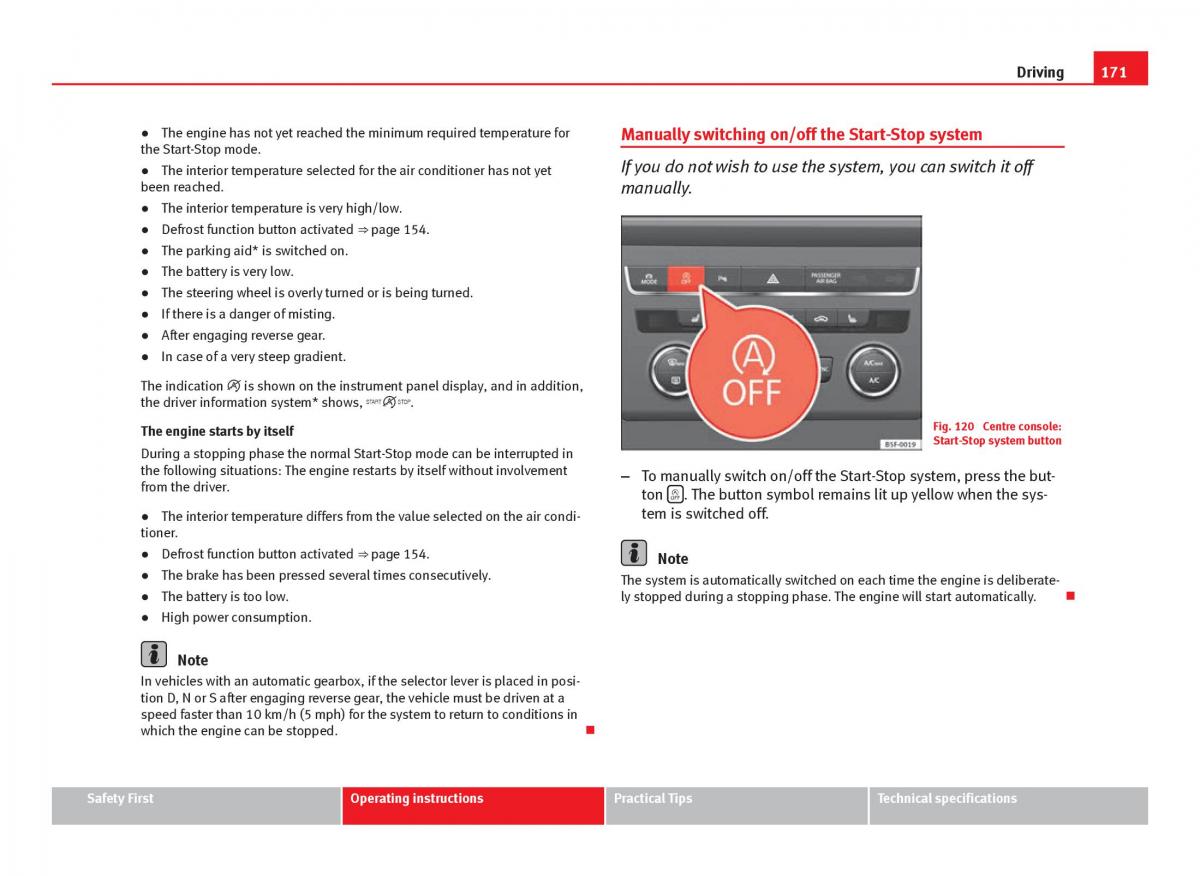 Seat Leon III 3 owners manual / page 173