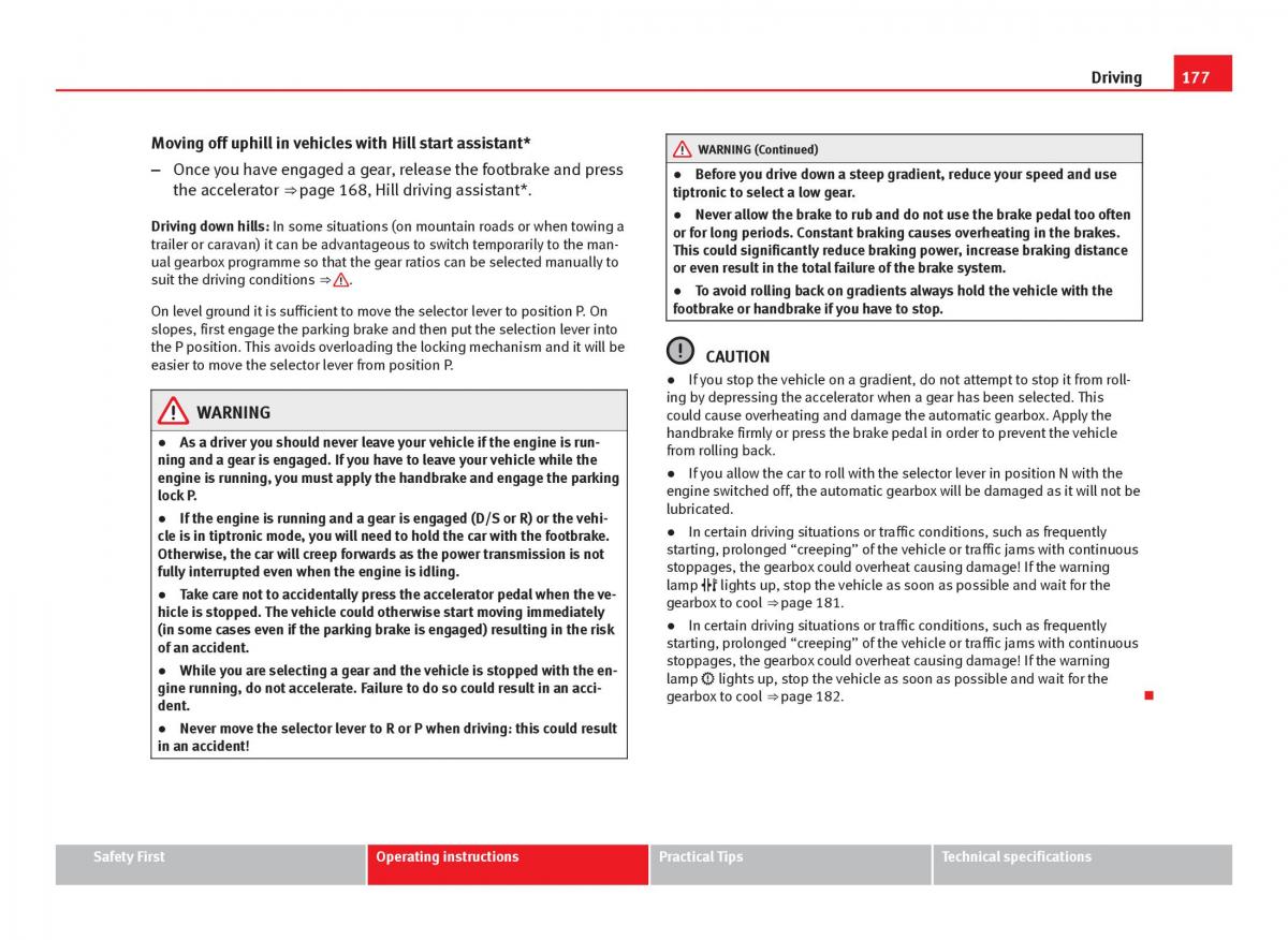 Seat Leon III 3 owners manual / page 179