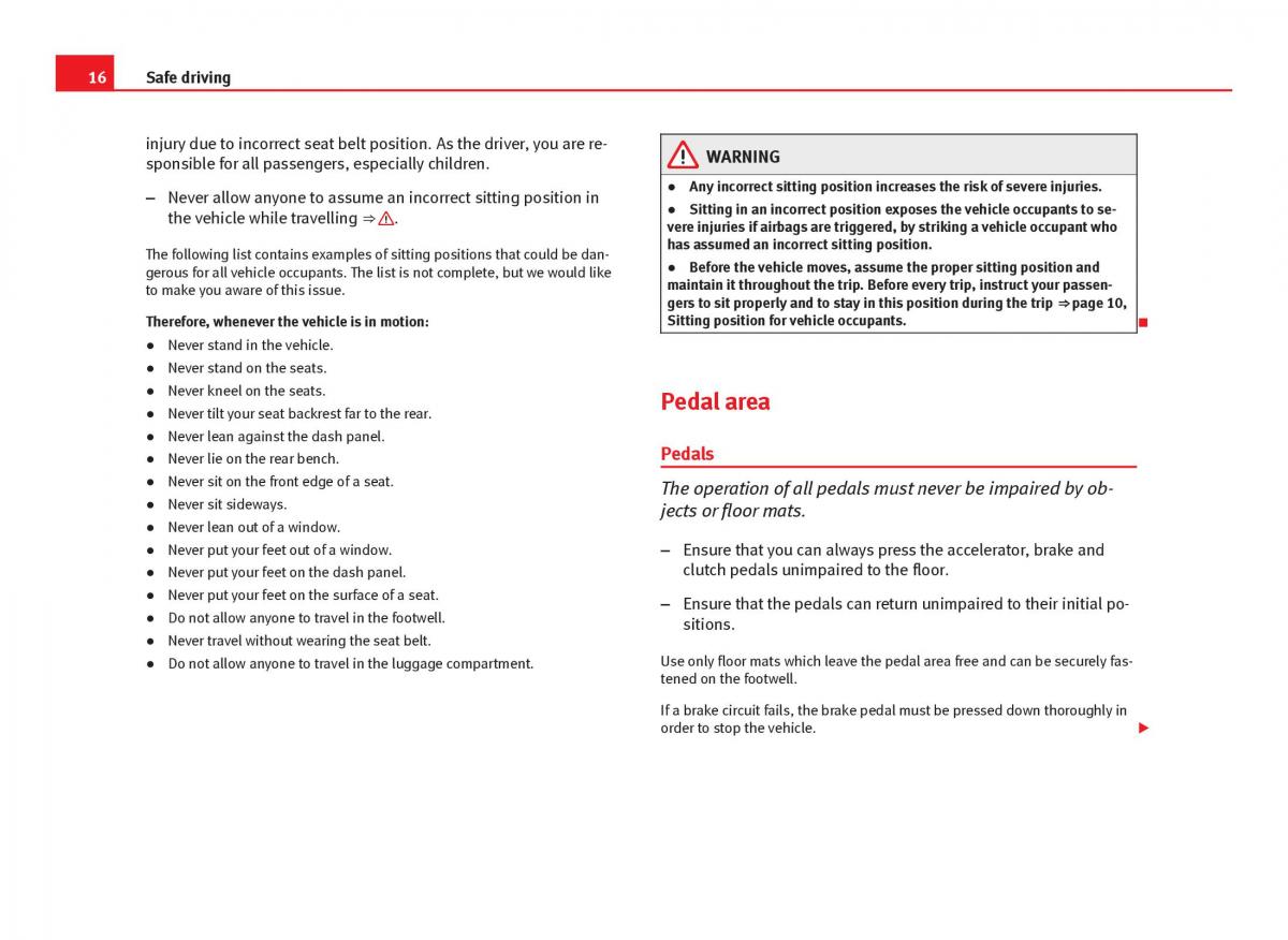 Seat Leon III 3 owners manual / page 18