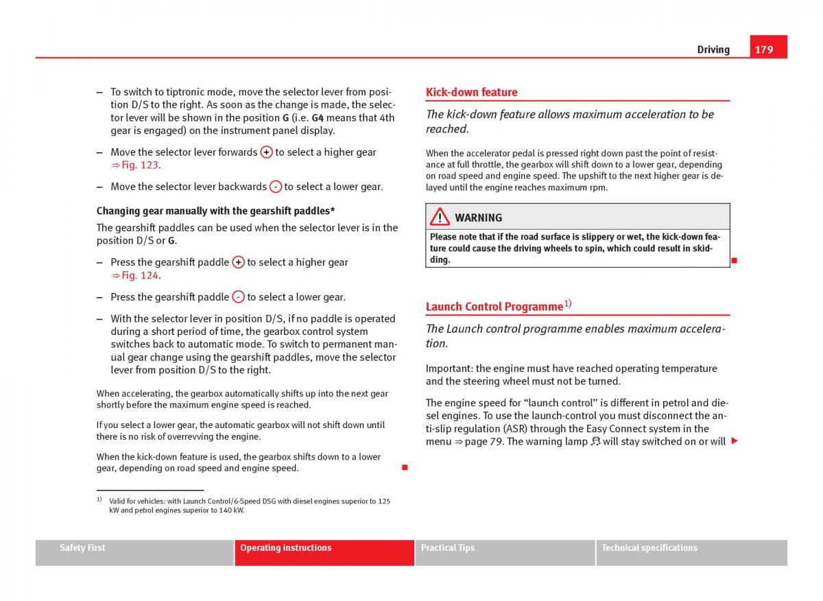 Seat Leon III 3 owners manual / page 181