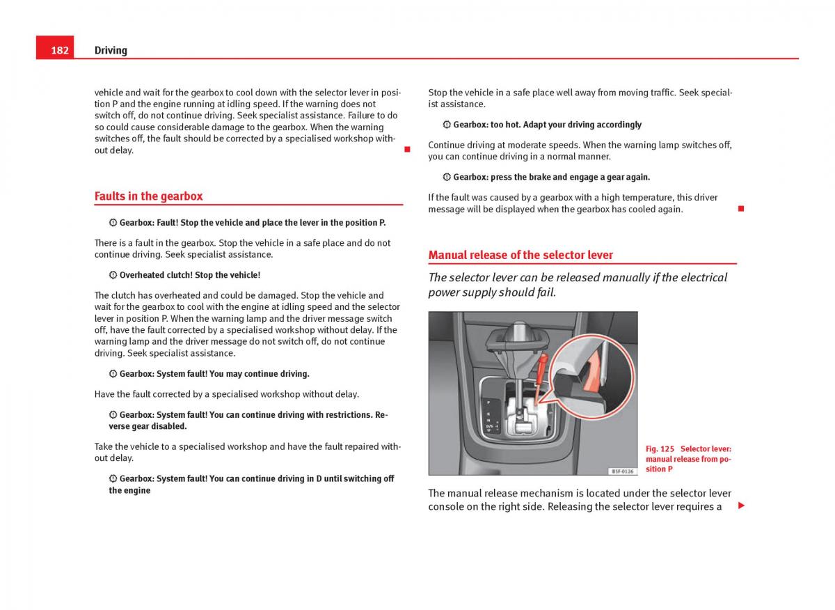 Seat Leon III 3 owners manual / page 184