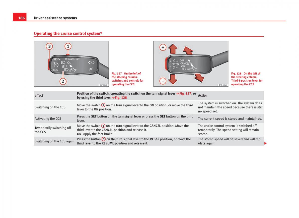 Seat Leon III 3 owners manual / page 188