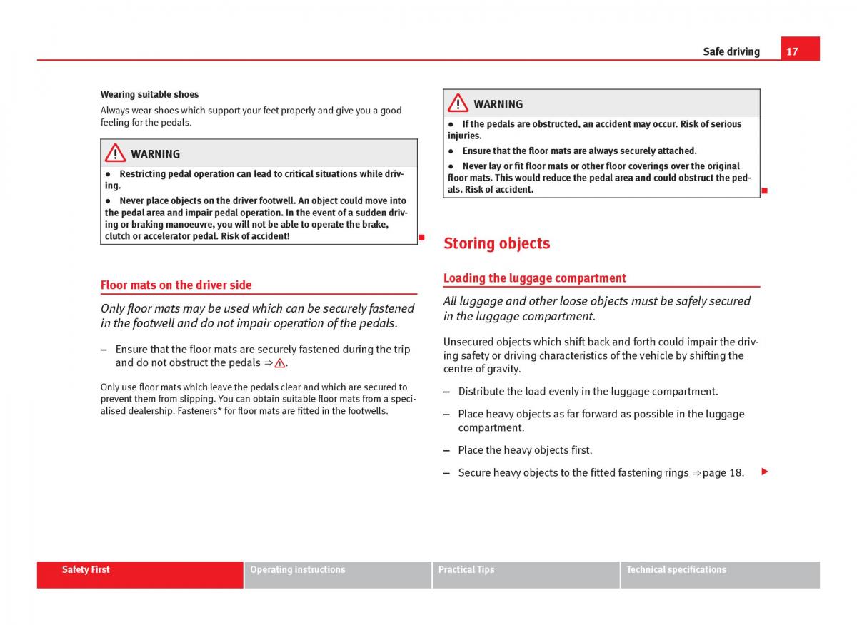 Seat Leon III 3 owners manual / page 19