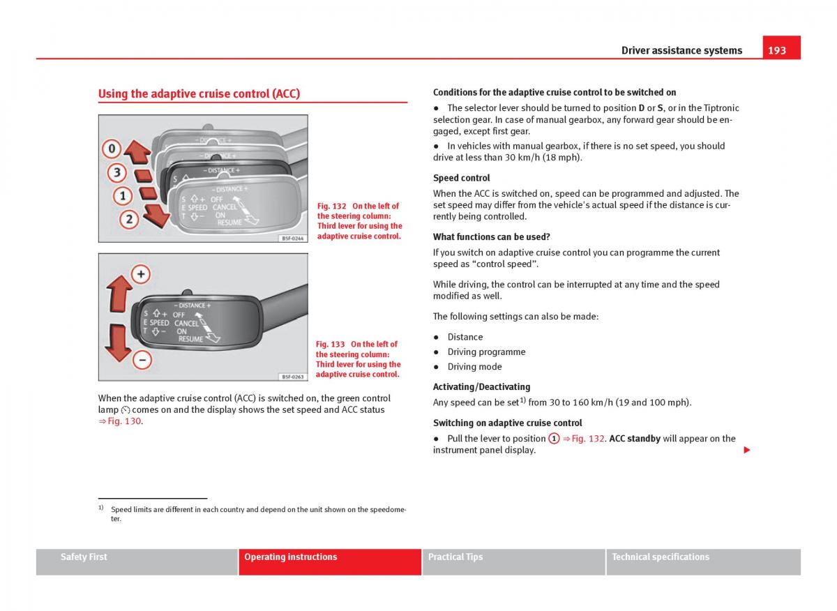 Seat Leon III 3 owners manual / page 195