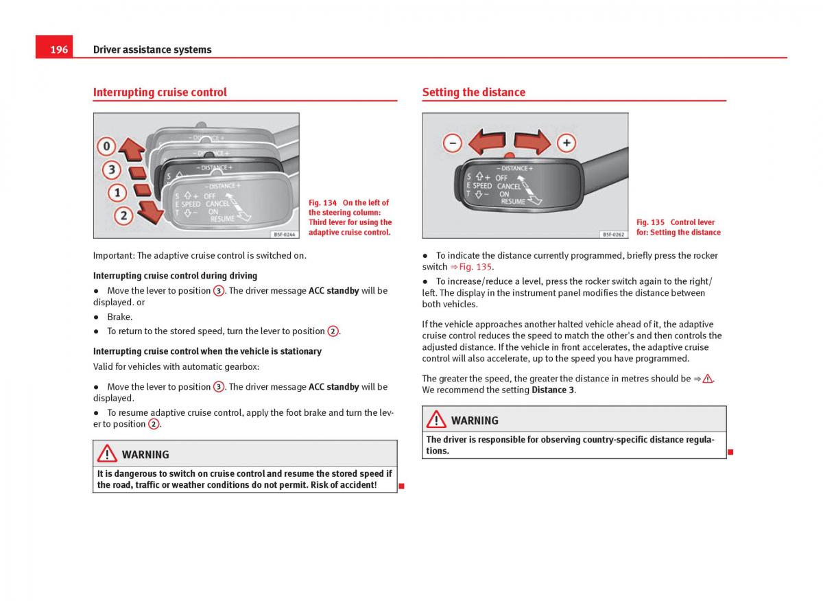 Seat Leon III 3 owners manual / page 198