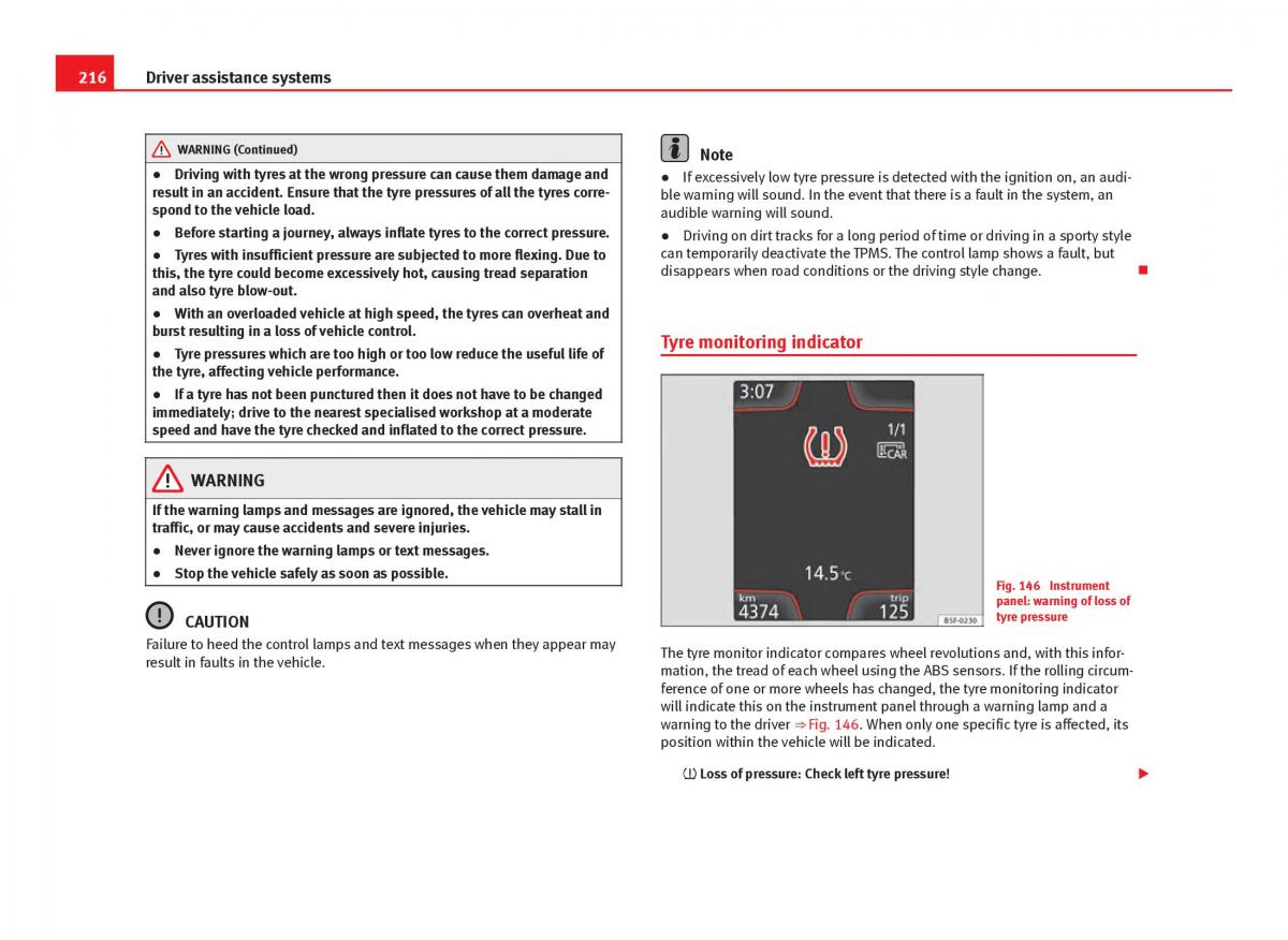 Seat Leon III 3 owners manual / page 218