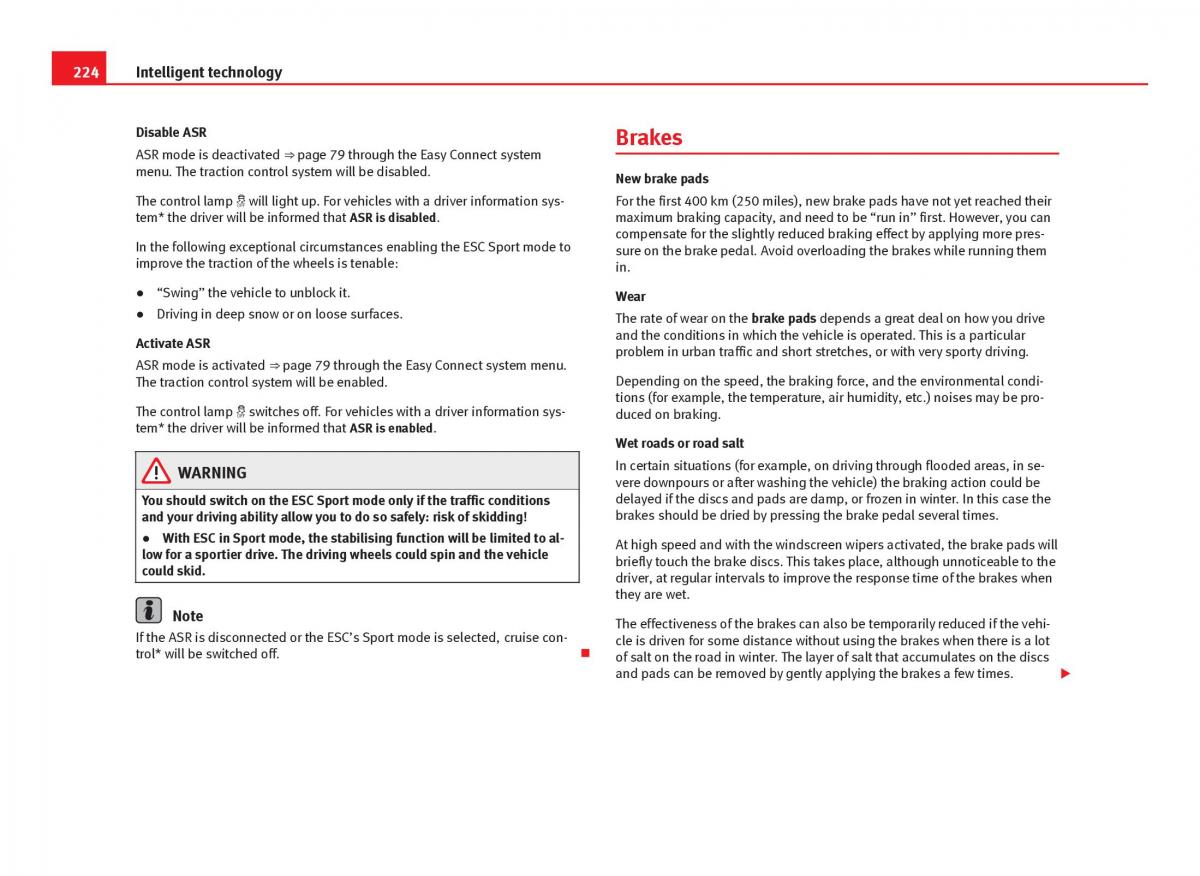 Seat Leon III 3 owners manual / page 226