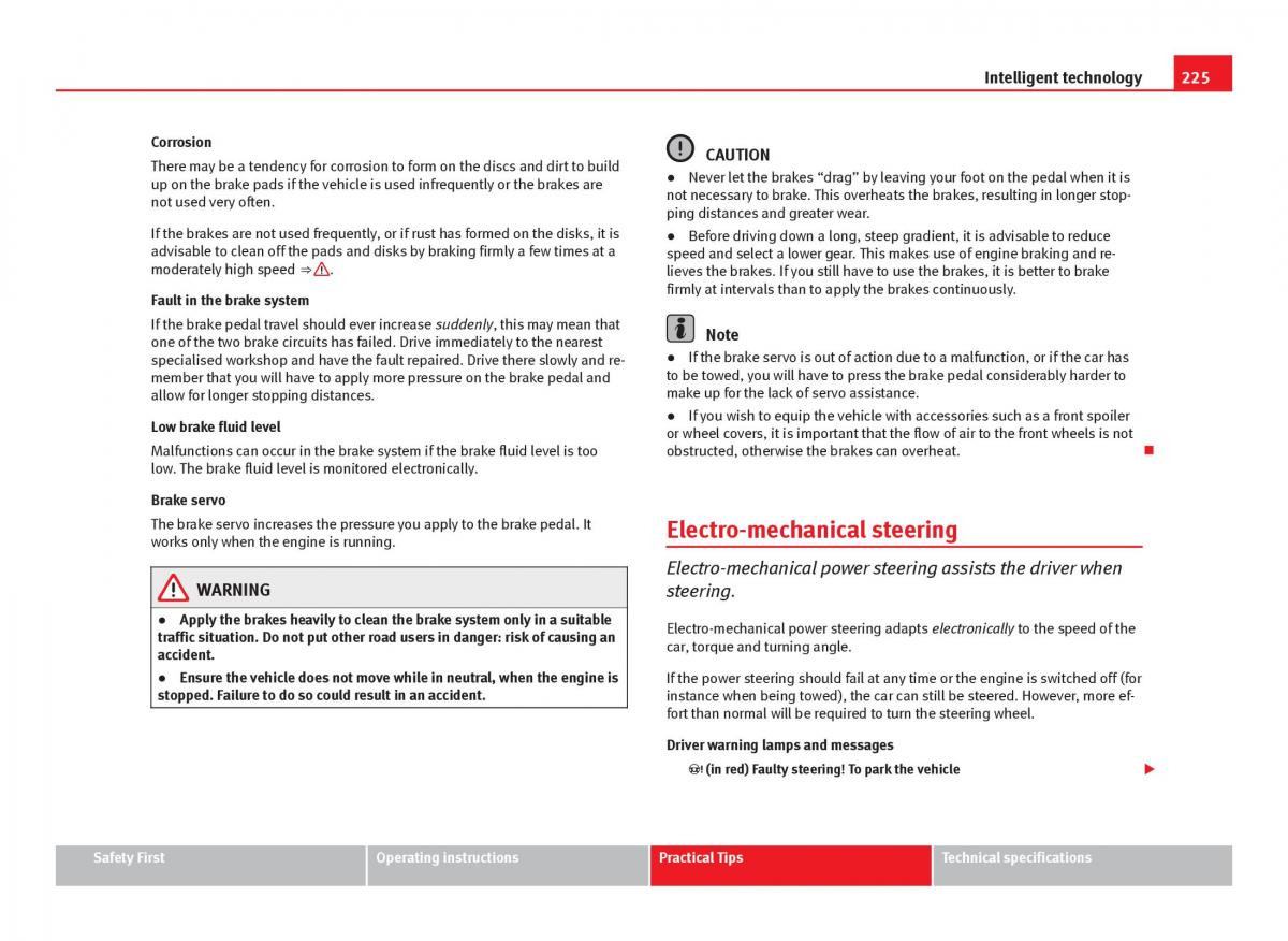 Seat Leon III 3 owners manual / page 227