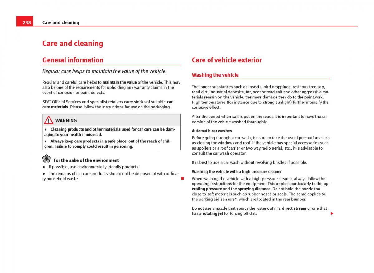 Seat Leon III 3 owners manual / page 240