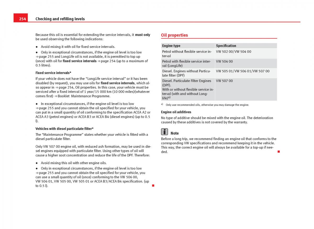 Seat Leon III 3 owners manual / page 256