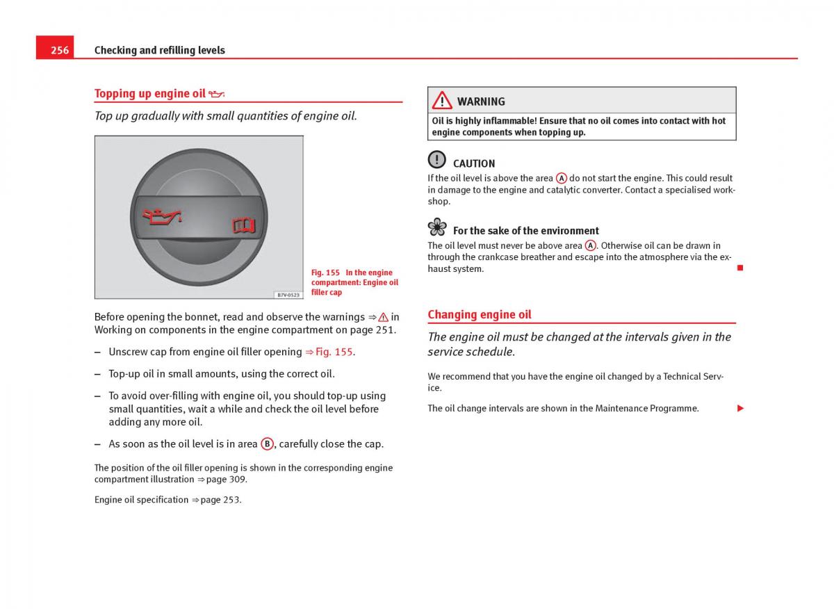 Seat Leon III 3 owners manual / page 258