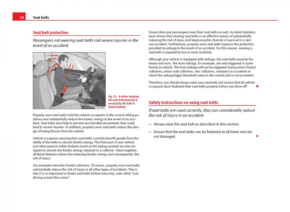 Seat Leon III 3 owners manual / page 26