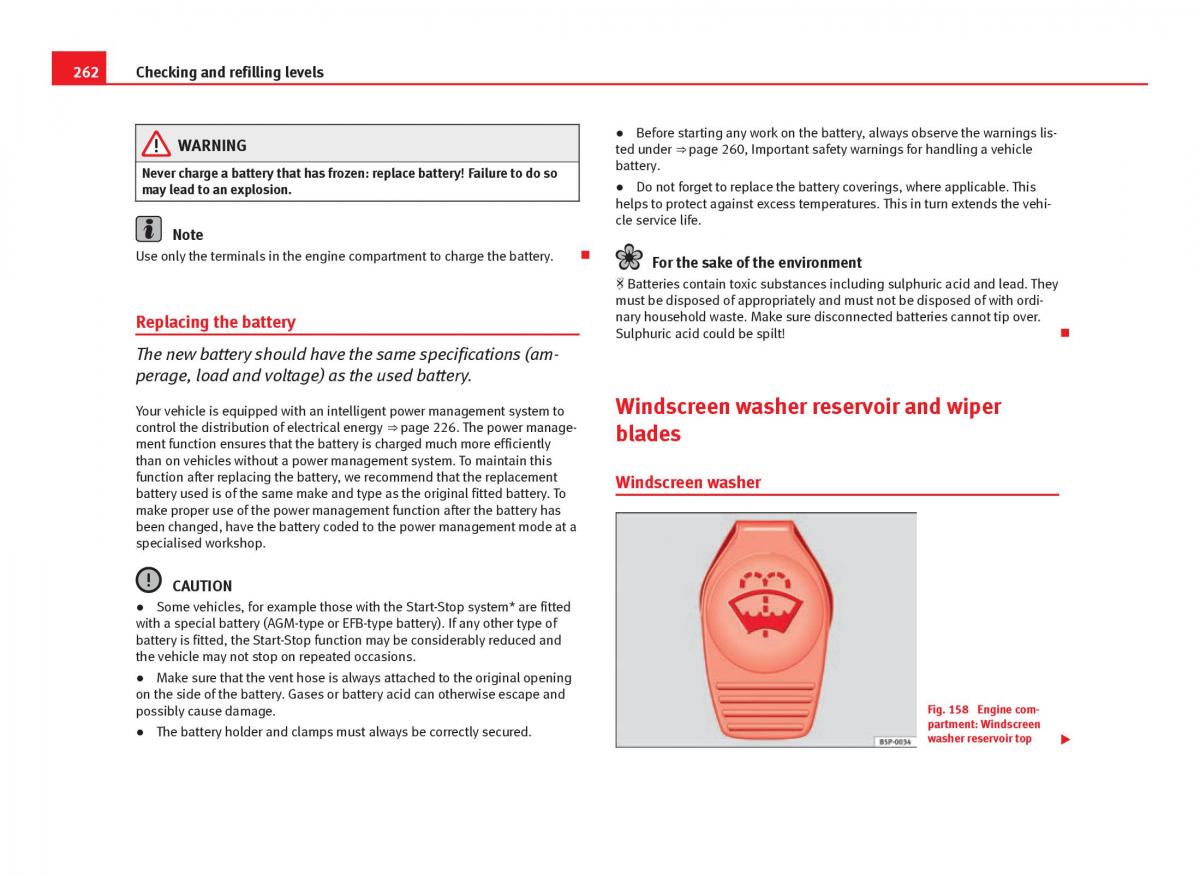 Seat Leon III 3 owners manual / page 264