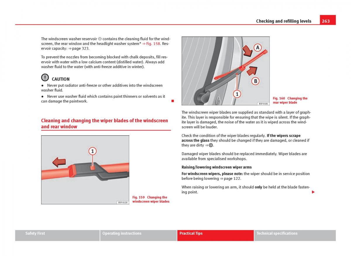 Seat Leon III 3 owners manual / page 265