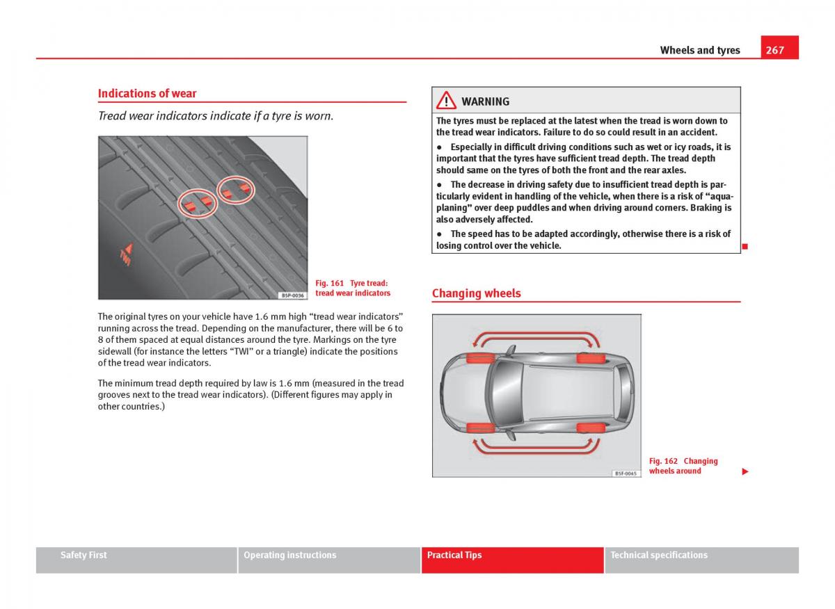 Seat Leon III 3 owners manual / page 269