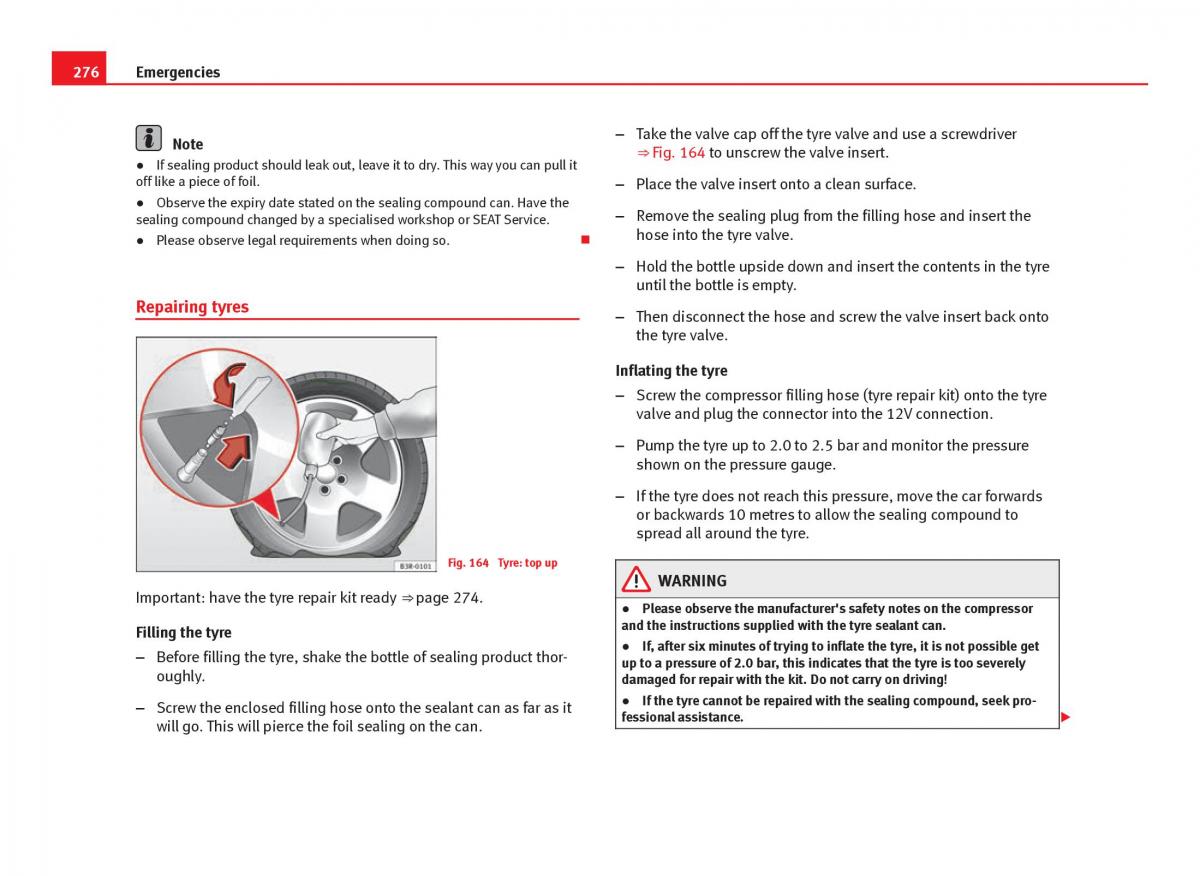 Seat Leon III 3 owners manual / page 278