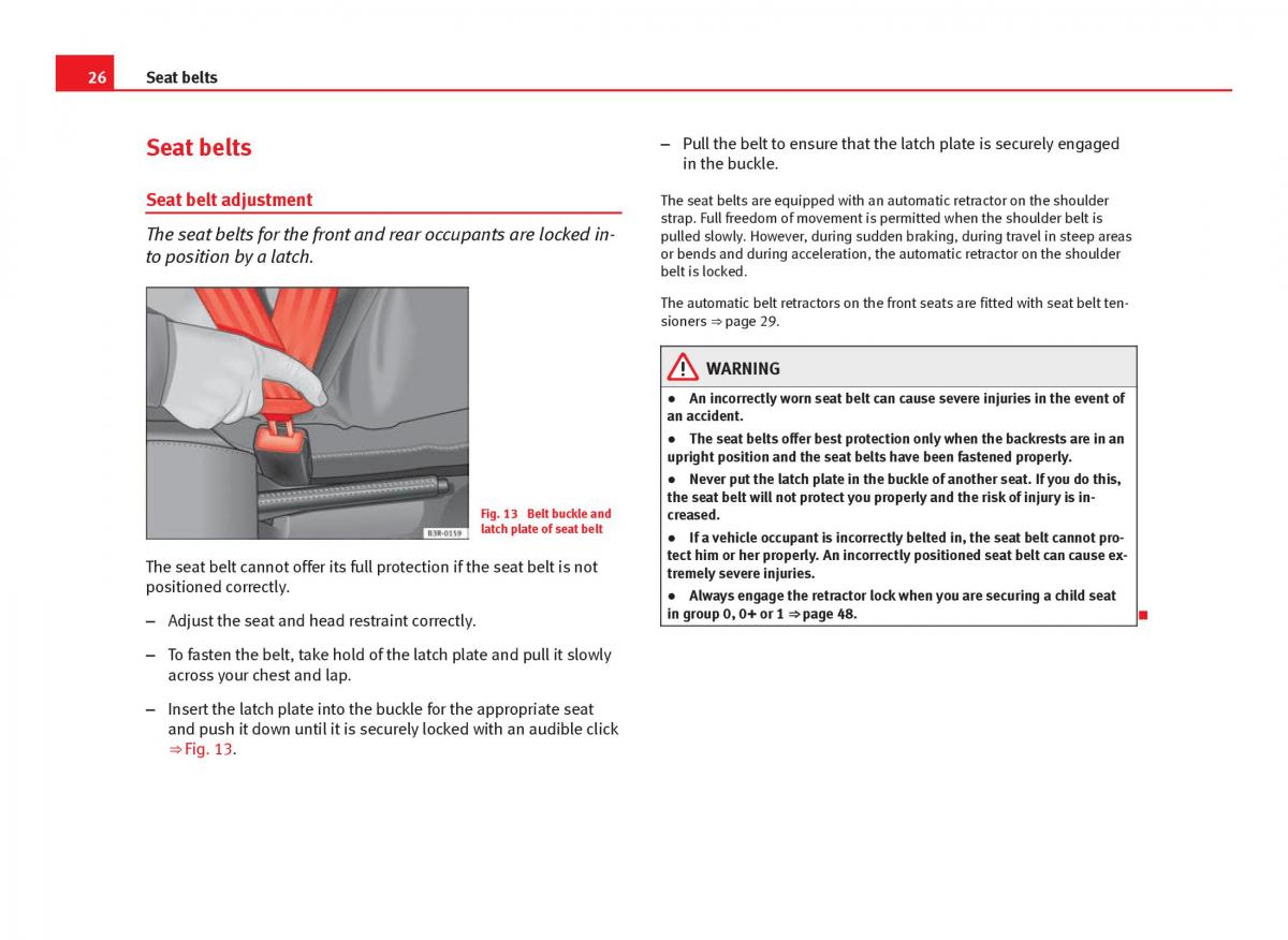 Seat Leon III 3 owners manual / page 28