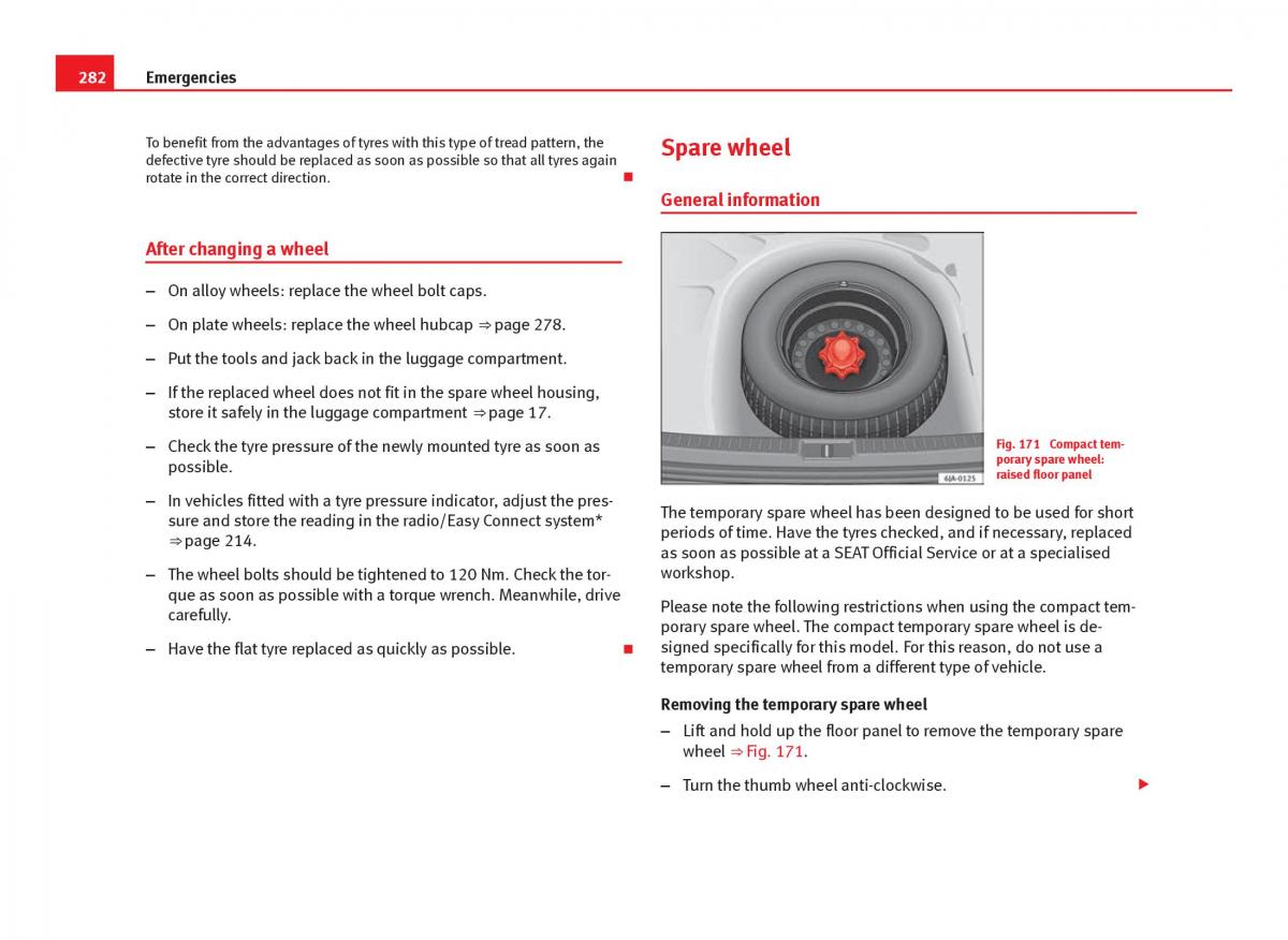 Seat Leon III 3 owners manual / page 284