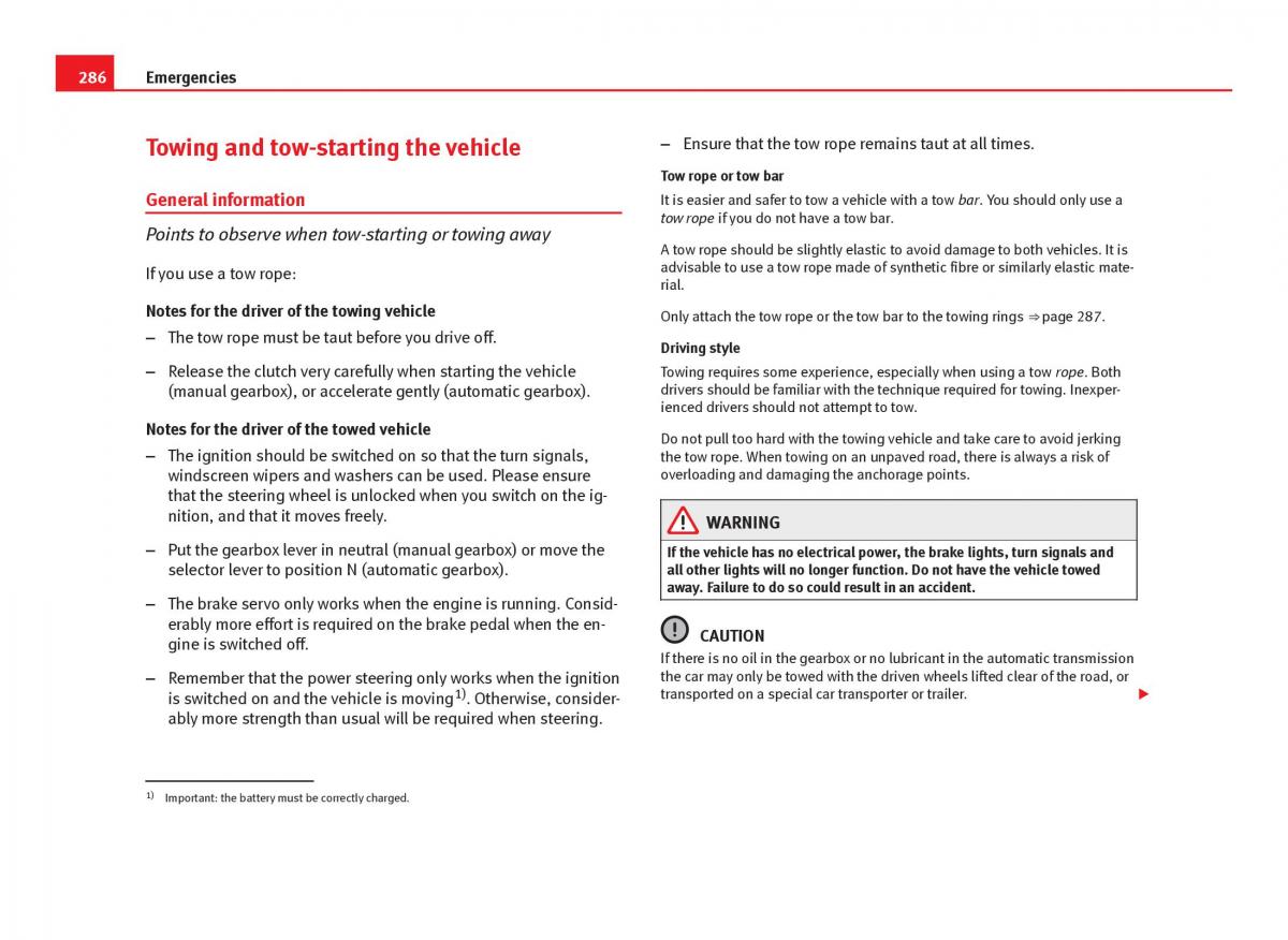 Seat Leon III 3 owners manual / page 288