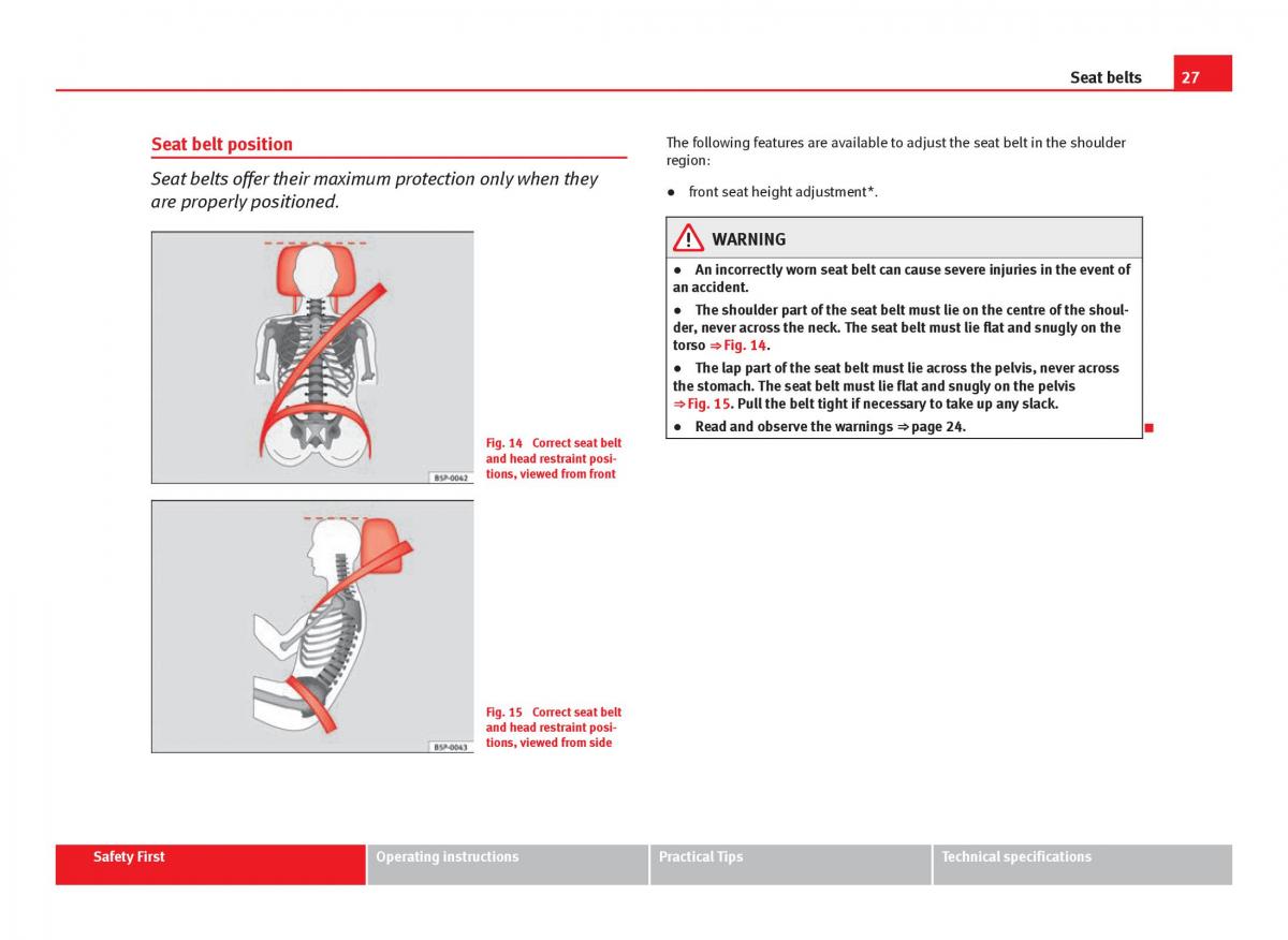 Seat Leon III 3 owners manual / page 29