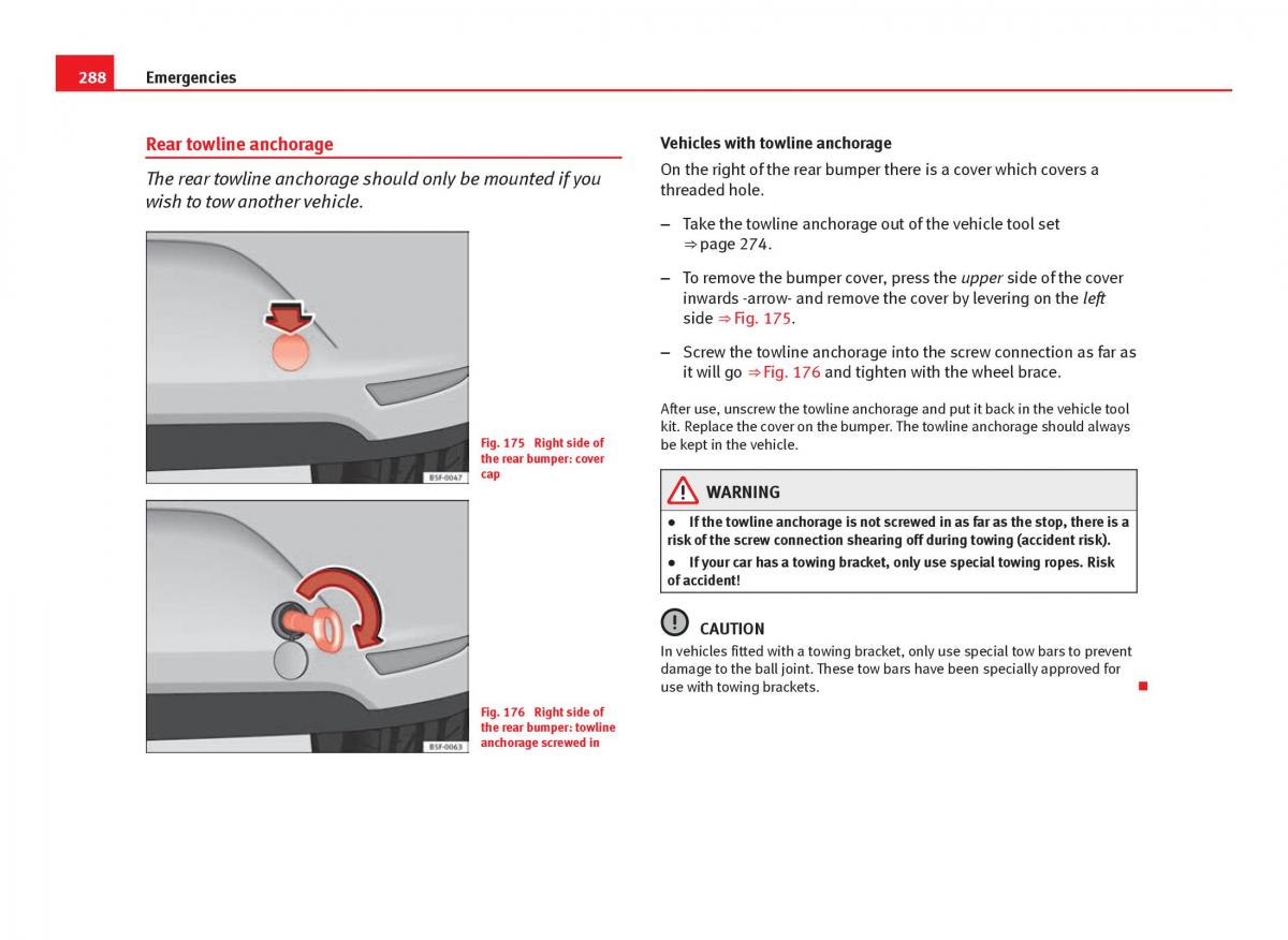 Seat Leon III 3 owners manual / page 290